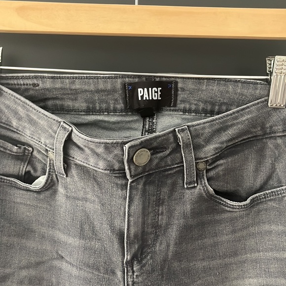 Paige denim. Verdugo ankle pants, dark wash. Grey wash denim jeans, size 28. - Picture 2 of 9
